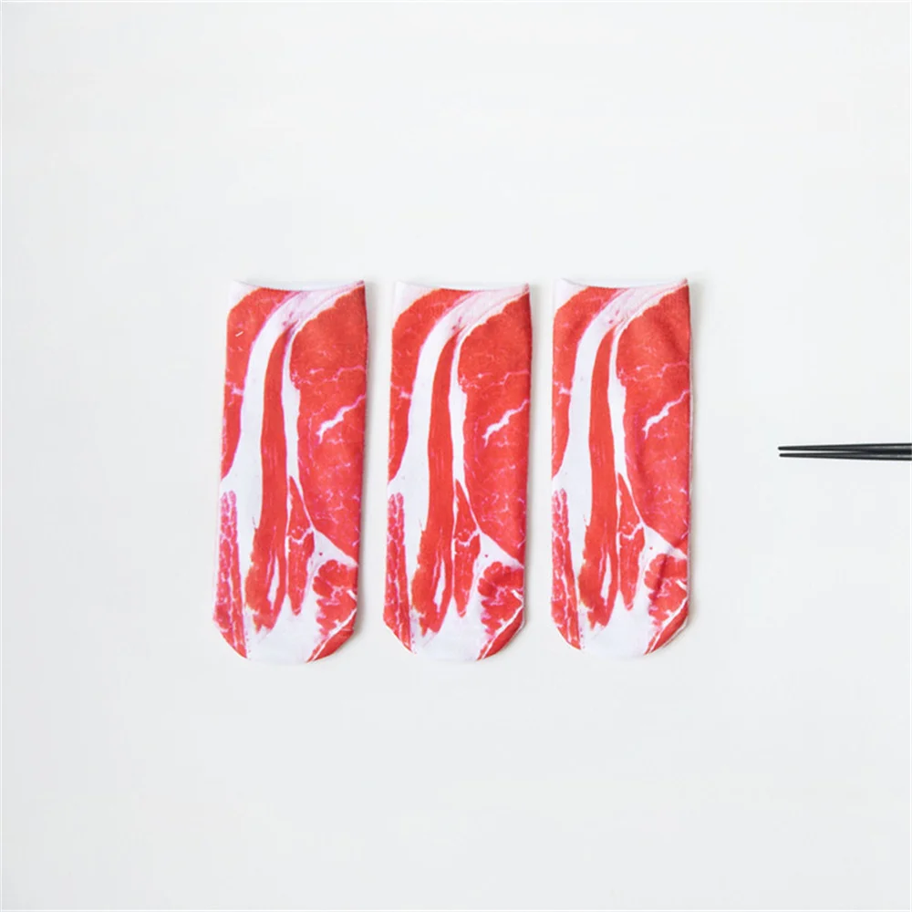 Top Trends: Steak Gift Weird Novelty Funny Chef Joke Beef Meat Socks Vegan Bacon Pork Gag Socks Cotton Sox New Year's Gift For Firends 2022 Shoppable Styles - Image 4