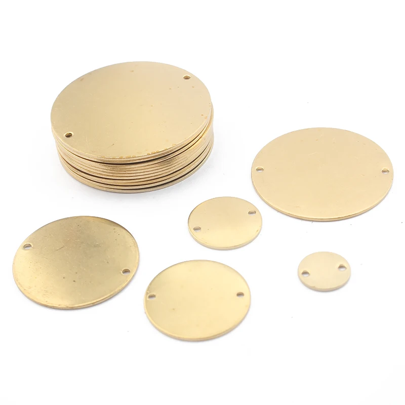 Top Trends: 1pack Raw Brass Round Stamping Blank Metal Tags Pendants Laser Engraving Blanks Connector Charms DIY Jewelry Findings Making Shoppable Styles