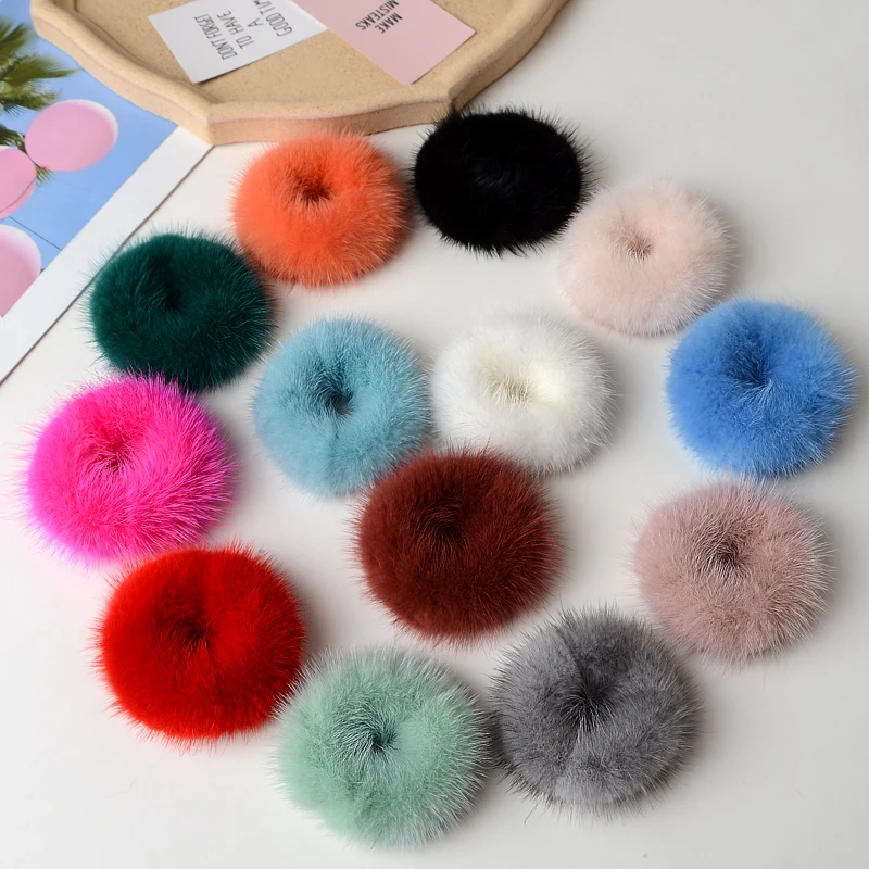 Top Trends: 100% Real Mink Fur Hair Rope Women Accessory Flurry Headband Hair Ties Holder Elastic Highgrade Luxury Fashion Hair Ring Shoppable Styles - Image 6