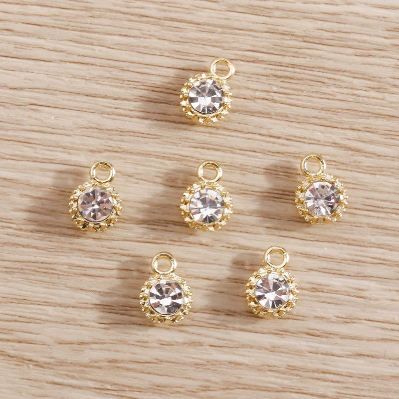 Top Trends: 8pcs 4*7mm Shining Crystal Mini Charms Pendants For Making Necklace Earrings Bracelets Handmade Jewelry Craft Decorations Shoppable Styles