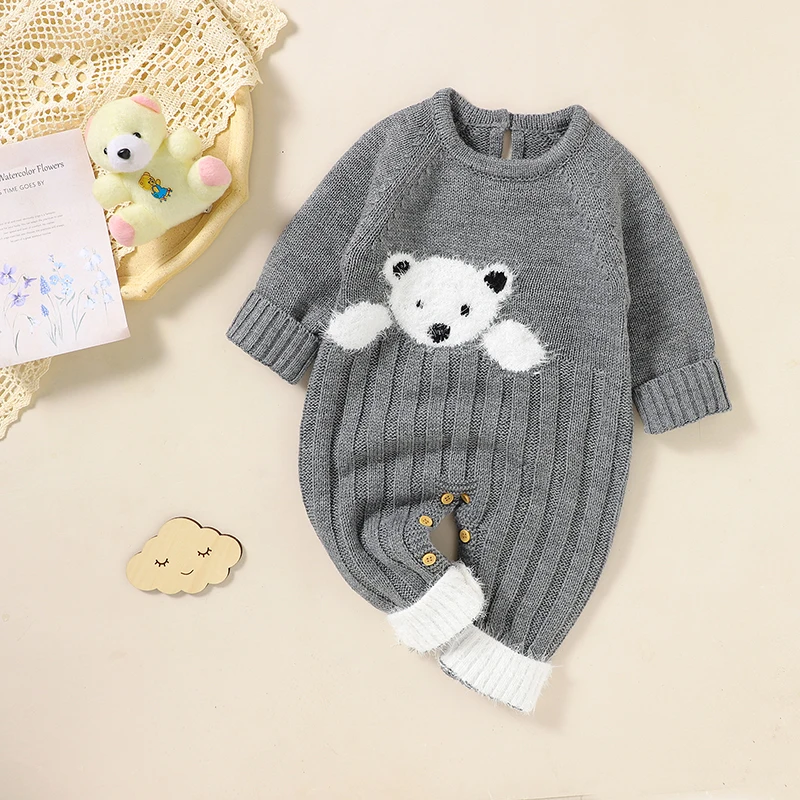 Top Trends: Baby Romper Knit Cute Cartoon Bear Newborn Girl Boy Jumpsuit Outfit Long Sleeve Autumn Infant Kid Clothing Warm Playsuit Onesies Shoppable Styles