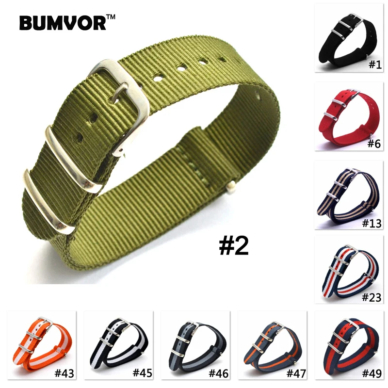 Top Trends: Classic Strong Bracelet Army Green Military Fabric Nylon Watch Watchbands Woven Straps Bands Buckle Belt 16 18 20 22 24 Mm Shoppable Styles