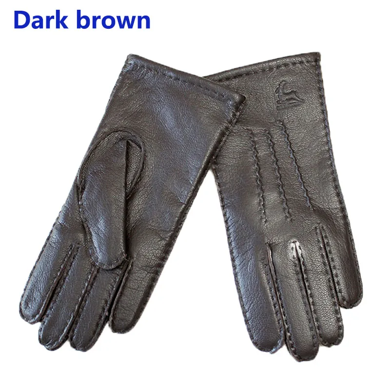 Top Trends: Genuine Leather Wloves Women's Deer Skin Wool Lining Thin Autumn Warmth Outdoor Motorcycle Driving Fashion Driver Gloves Shoppable Styles