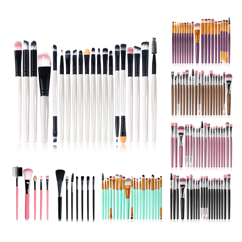 Top Trends: 5 / 7 / 8 / 15 / 20pcs Makeup Brushes Cosmetic Powder Foundation Eye Shadow Brushes Plastic Handle Synthetic Soft Brush Makeup Tool Shoppable Styles