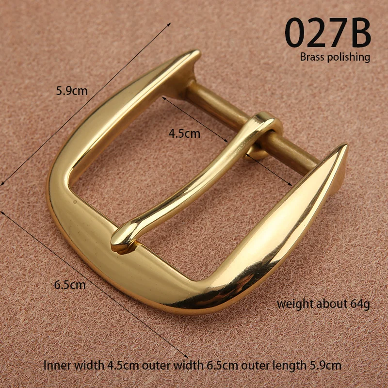 Top Trends: 1pcs Solid Brass Belt Buckle Metal Belt Buckle For Men Stainless Steel Single Pin Belt Half Buckle DIY Leather Craft Buckle Shoppable Styles - Image 5