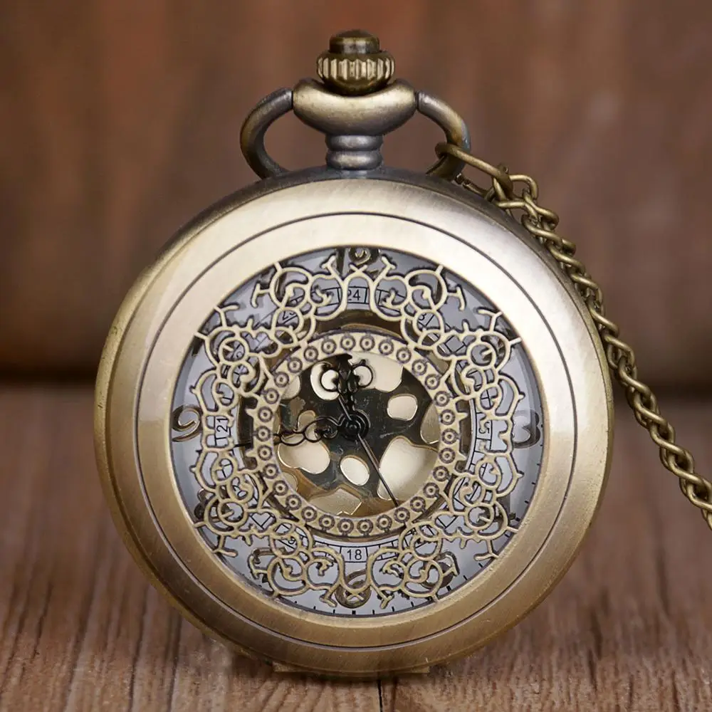 Top Trends: Vintage Bronze Hollow Quartz Pocket Watch Retro Necklace Pendant Pocket&Fob Watch Classic Jewelry Shoppable Styles