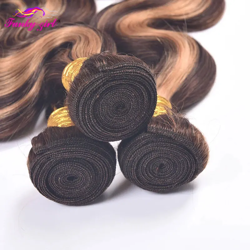 Top Trends: Highlight Body Wave Bundles P4 / 27 Blonde Brown Bundles Peruvian Hair Weave Bundles Ombre Human Hair Bundles Remy Hair Extensions Shoppable Styles - Image 4