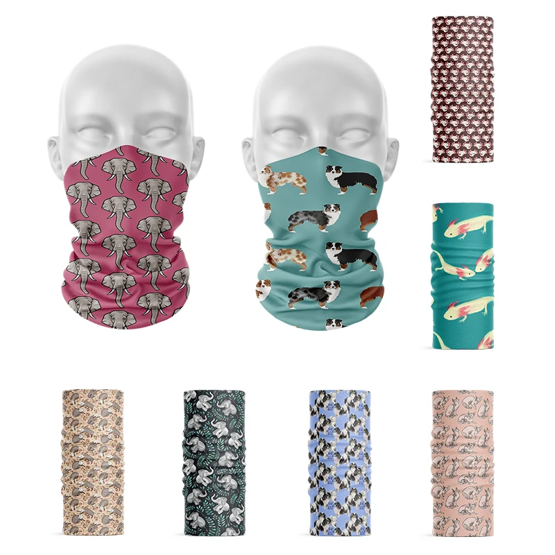 Top Trends: Novel DIY Production Dustproof Ring Scarf Funny Animal Print Magic Sports Cycling Face Headwear Unisex Bandana Hair Accessories Shoppable Styles