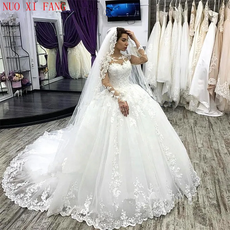 Top Trends: NUOXIFANG Elegant Long Sleeves Plus Size Wedding Dress White Robe De Mariee 2024 Appliques Lace Bridal Gowns Vestido De Novias Shoppable Styles