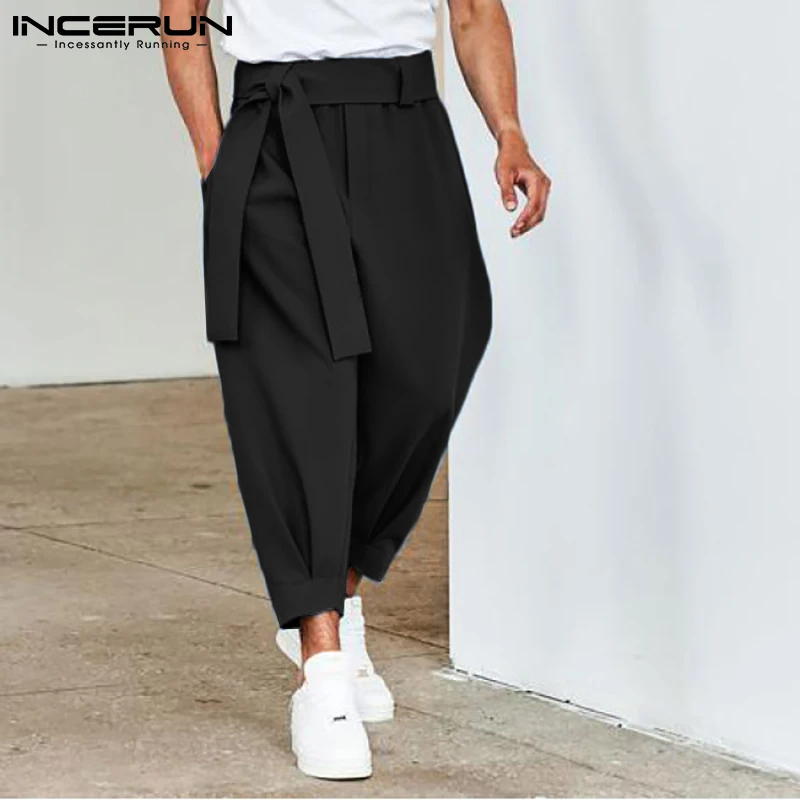 Top Trends: INCERUN 2023 New Men&#039;s Fashion Solid Color Pants Drawstring Casual Harem Trouser Chinomen&#039;s Loose Wide Leg Pant Trousers S-5XL 7 Shoppable Styles