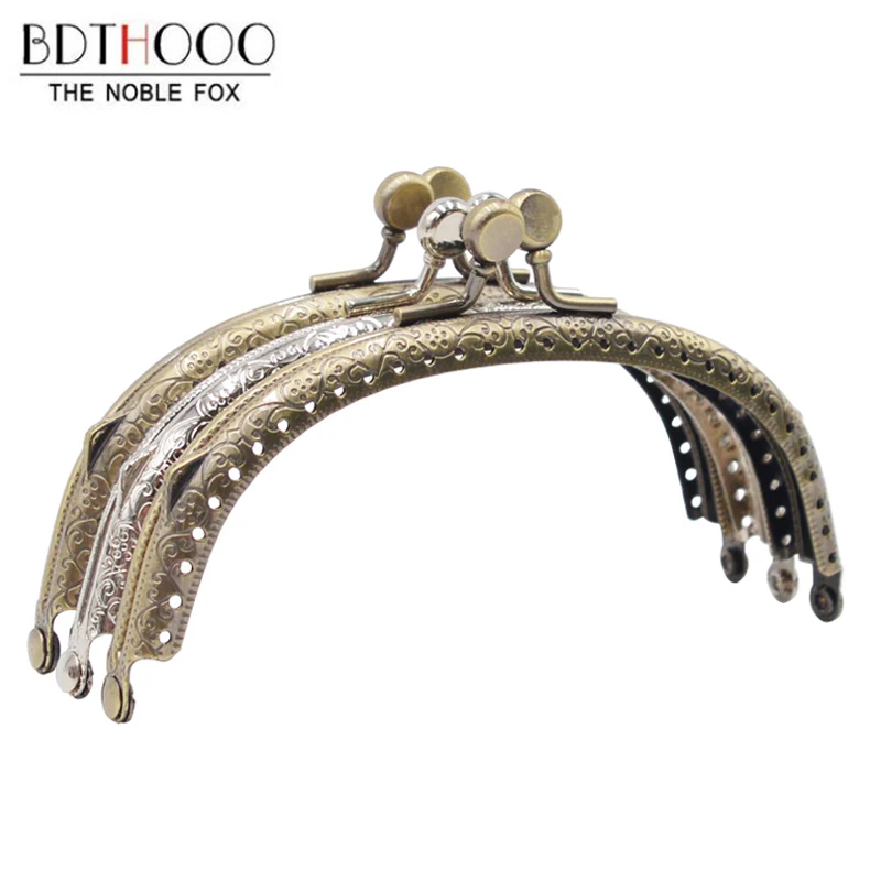 Top Trends: 10pcs 12.5cm Arch Metal Purse Frame Handle For Clutch Bag Handbag Accessories Making Kiss Clasp Lock Antique BronzeTone Hardware Shoppable Styles