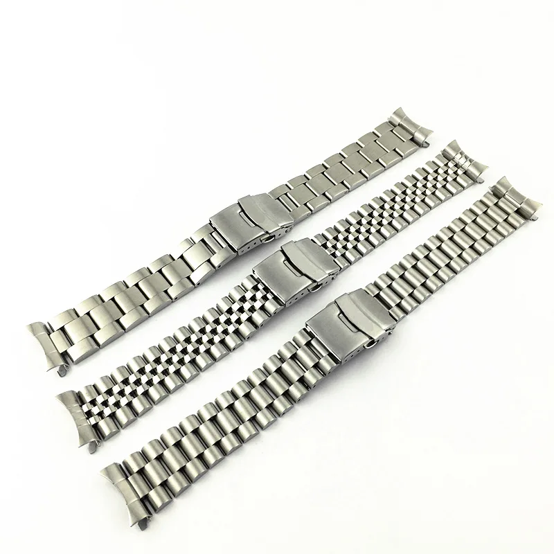 Top Trends: 20mm 22mm Stainless Steel WistWatch Bands Bracelets Curved End Replacement For Seiko SKX007 SKX009 SKX011 Black Silver Watchband Shoppable Styles - Image 5