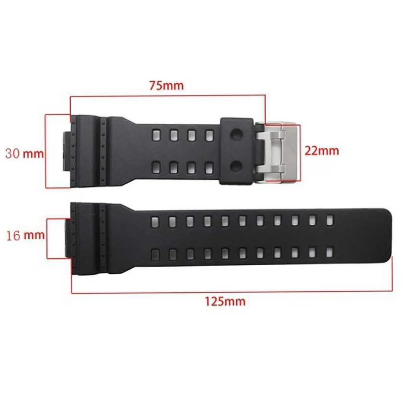 Top Trends: 16mm Silicone Rubber Watch Band Strap Fit For Casio G Shock Replacement Black Waterproof Watchbands Accessories GD-100 G-8900 Shoppable Styles - Image 2