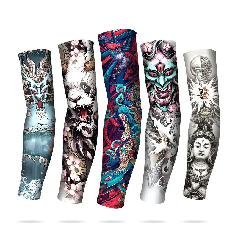 Top Trends: Tattoo Sleeves Seamless Men Armguard Outdoor Biker Gloves Driving Sunscreen Longsleeve Ice Silk Summer Women Mitts Arm Sleeves Shoppable Styles