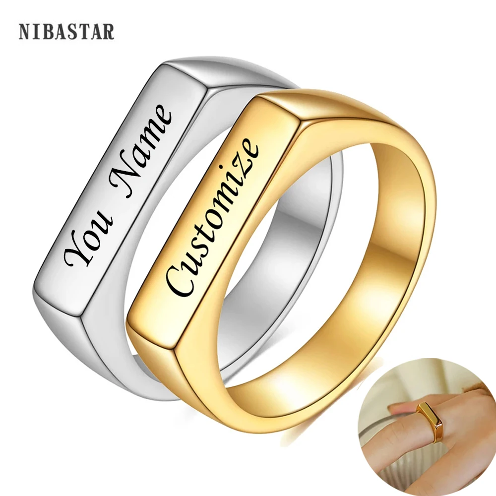 Top Trends: Custom Rings Engraved With Your Name Text Signature Handwriting Women Girs Stainless Steel Titanium Ring Shoppable Styles