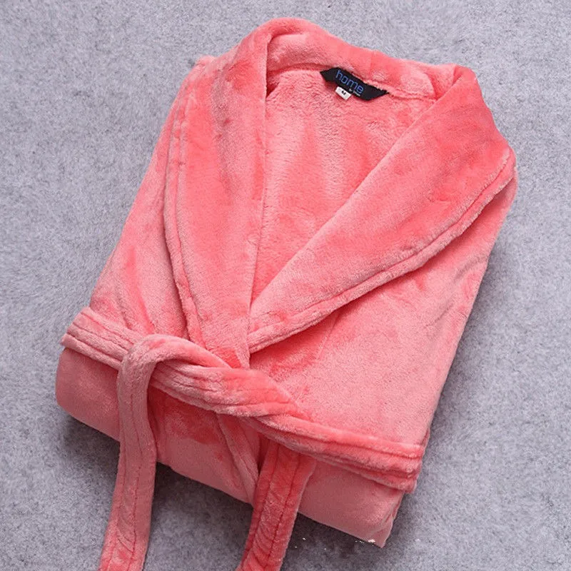 Top Trends: Women Robe Coral Fleece Sleepwear Winter Thicken Kimono Bathrobe Gown Soft Couple Sleepwear Flannel Nightwear Home Clothes Shoppable Styles - Image 2