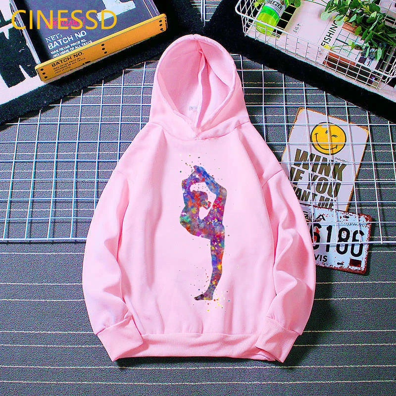 Top Trends: Watercolor Gymnastics Art Print Sweatshirts Girls GYM Lover Birthday Gift Pink Top Thick Clothes Kids Custom Hooodie Wholesale Shoppable Styles - Image 3