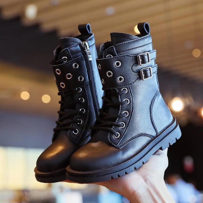 Top Trends: 2022 Autumn Winter Leather Children Shoes Boys Girls Boots Fashion Soft Baby Short Boots Comfortable Anti-slip Kids Boots Shoppable Styles