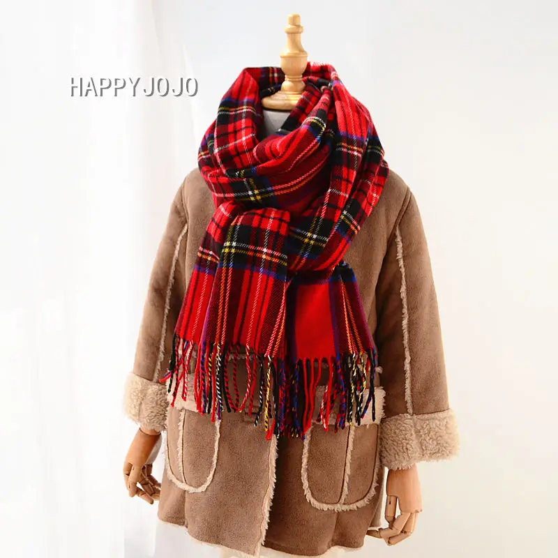 Top Trends: Classic Red Plaid Children Scarf Warm Winter Small Narrow Shawl Women Ladies Lovely Fashion Casual Scarves For Child Boy Girl Shoppable Styles - Image 2