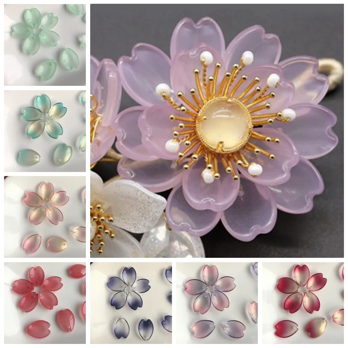 Top Trends: 10pcs Flora Petal 16x11mm Lampwork Crystal Glass Loose Pendants Beads For Jewelry Making DIY Crafts Flower Findings Shoppable Styles