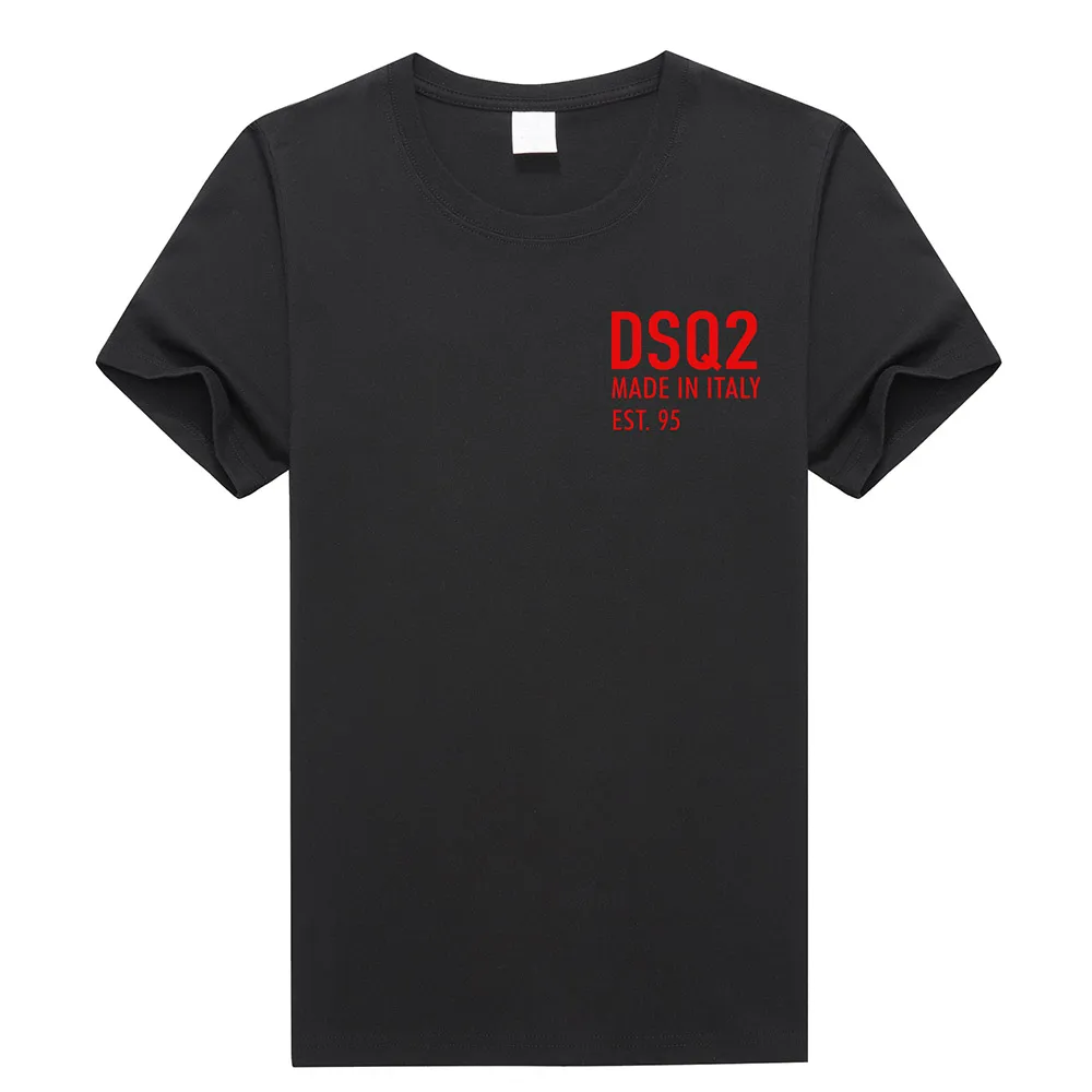 Top Trends: Dsq Summer Style Dsq2 Logo 100% Cotton Men&#039;s And Women&#039;s Black T-shirt Casual O-Neck T-shirt Short Sleeve Tees T-shirt For Men Shoppable Styles