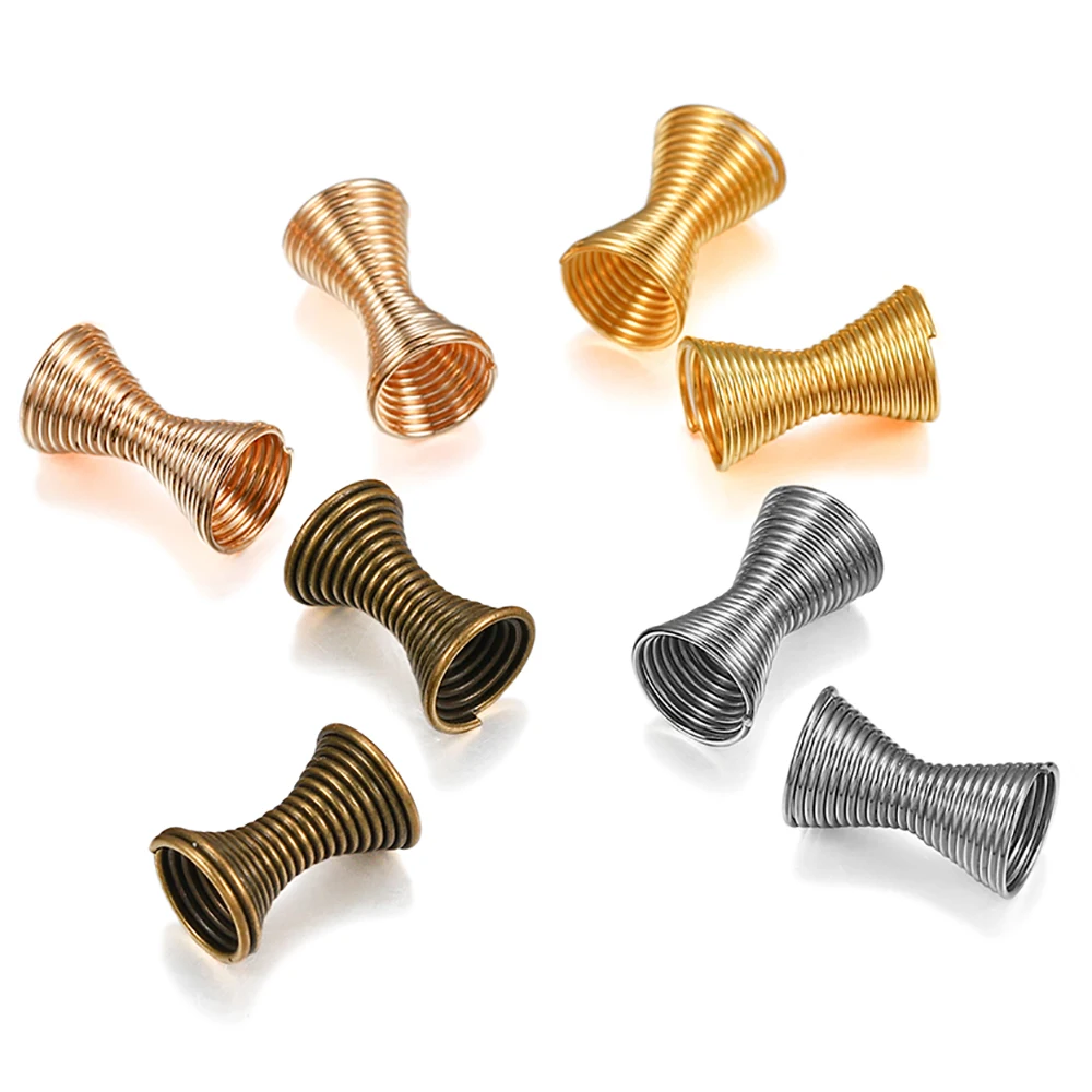 Top Trends: 30pcs Metal Spring Funnel Shape Spacer Beads Caps Beading DIY Findings End Caps Bead Stoppers For Jewelry Makings Accessories Shoppable Styles