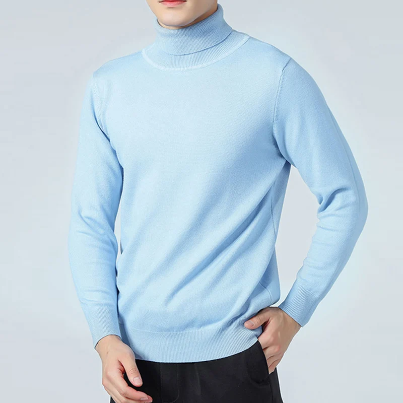 Top Trends: Hot Sale Men Sweaters 16Colors Long Sleeve Turtleneck Pullovers Soft Warm Winter Woolen Knitted Jumpers Male Clothes Shoppable Styles