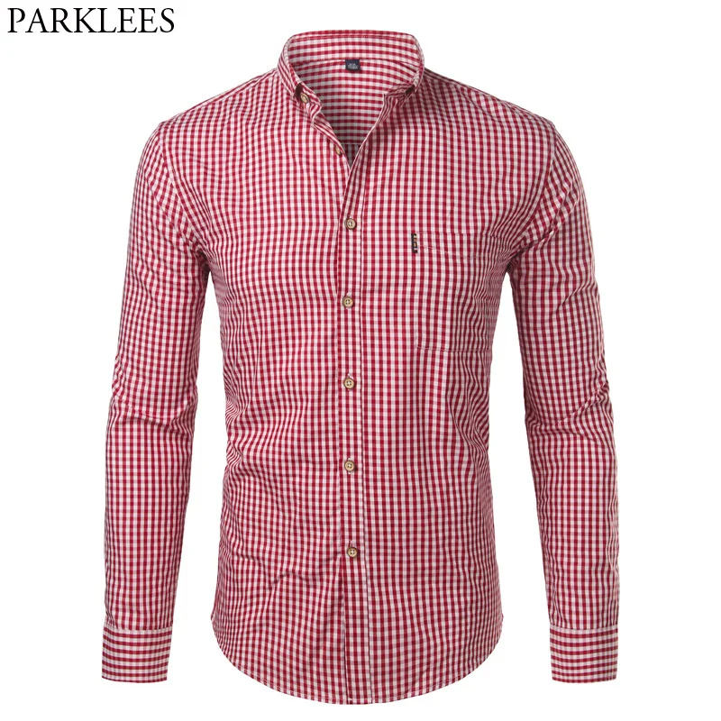 Top Trends: Mens Plaid Cotton Casual Dress Shirts Slim Fit Long Sleeve Button Down 2023 Fashion Men Work Business Brand Shirt Chemise Homme Shoppable Styles