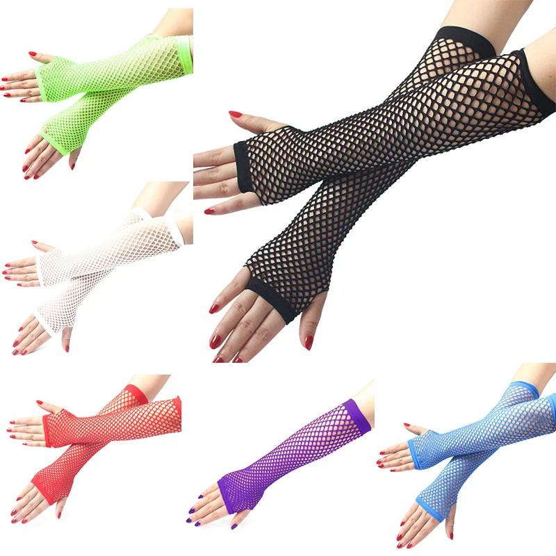 Top Trends: Women Fashion Fishnet Fingerless Long Gloves Leg Arm Cuff Party Wear Fancy Dress For Womens Sexy Beautiful Arm Warmer Shoppable Styles