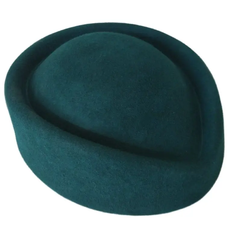 Top Trends: Top Quality Women Wool Felt Beret Hat Teardrop Fancy Stewardess Air Hostesses Pillbox Hat Millinery Fascinator Base Cap Shoppable Styles - Image 4