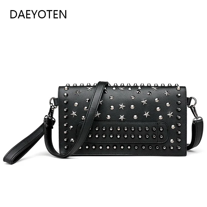 Top Trends: DAEYOTEN Luxury Handbags Women Bags Designer Rivet Shoulder Bag Punk Evening Clutch Bags Classic Leather Female Hand Bag ZM0433 Shoppable Styles