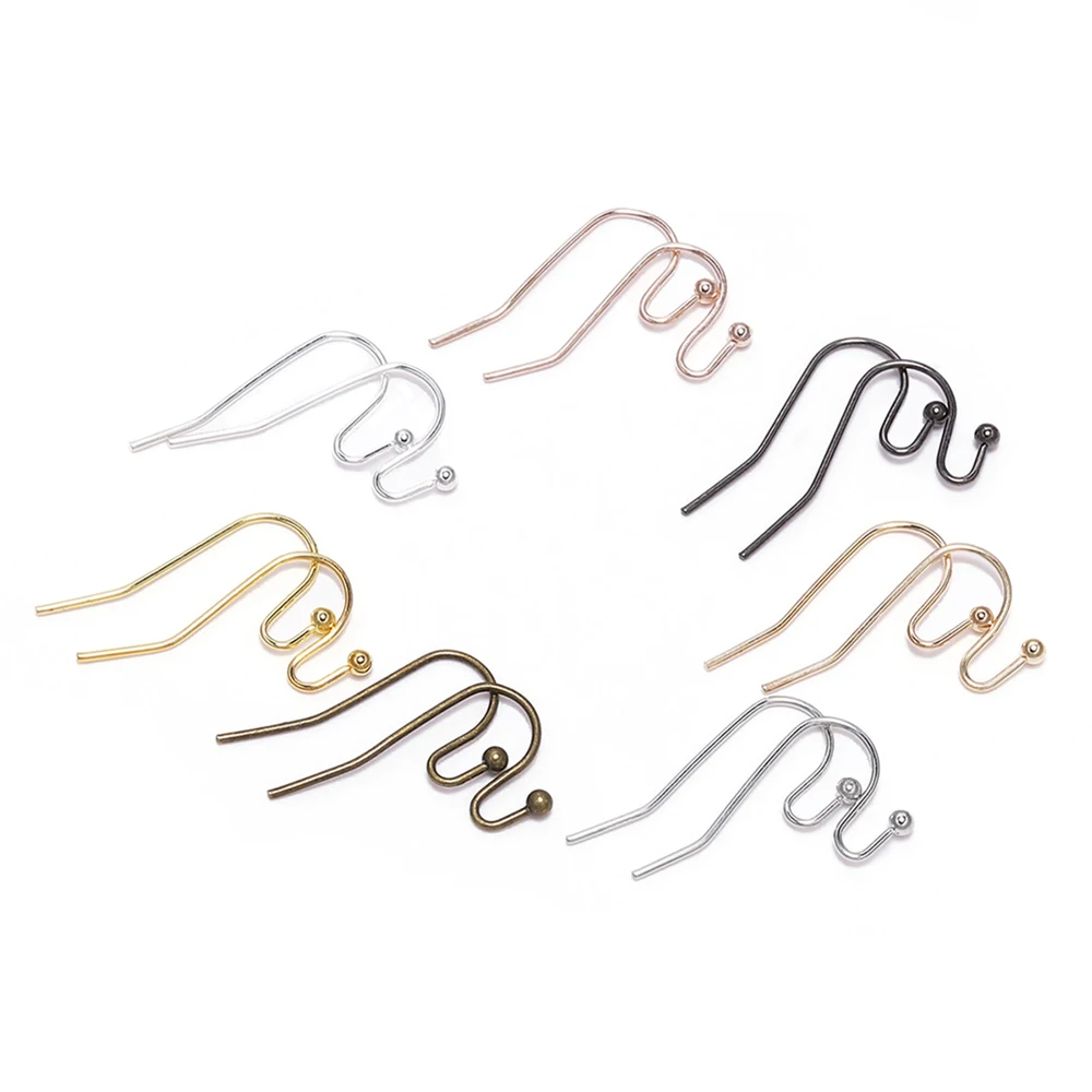 Top Trends: 100pcs / lot 21*16mm Gold Bronze Earring Hooks Findings Ear Hook Earrings Clasps For Jewelry Making DIY Earwire Supplies Shoppable Styles