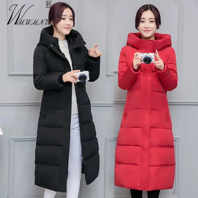 Top Trends: Snow Wear Hooded Slim Long Coats Women Korean Fashion Winter Overcoat Warm Thicken Oversized Quilted Jackets Stand Collar Parkas Shoppable Styles