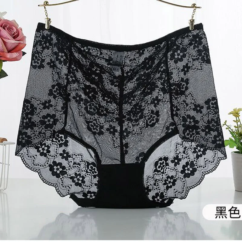 Top Trends: AS73 Soft Mesh Big Briefs Summer Sexy Lave Ultra-thin Transparent Panties High Waist Seamless Women Underwear Plus Size 5XL Shoppable Styles