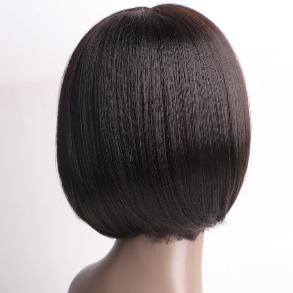 Top Trends: Black Star Hair Wig Short BOB Wig Straight Hair Natural Black Synthetic Hair Wigs 10inch For Women 130% Density Wigs 120g Shoppable Styles - Image 3