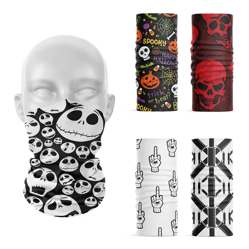 Top Trends: New Fashion 3D Printed Women Neck Scarf Skull Pumpkin Musical Note Hijab Scarf Sports Cycling Head Wraps Halloween Scarf Buff Shoppable Styles