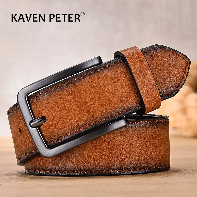 Top Trends: Fashion Vintage Pu Leather Belt Male Famous Brand Luxury Designer Retro Cowboy Brown Jeans Trouser Waist Belts For Man Shoppable Styles