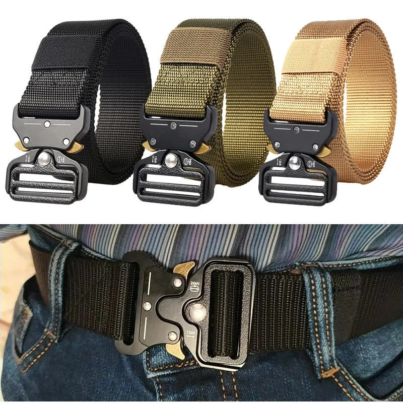 Top Trends: MYMC Men's Belt Outdoor Hunting Metal Tactical Belt Alloy Buckle Military Marine Corps Canvas Belt For Men Quick Release Shoppable Styles - Image 3