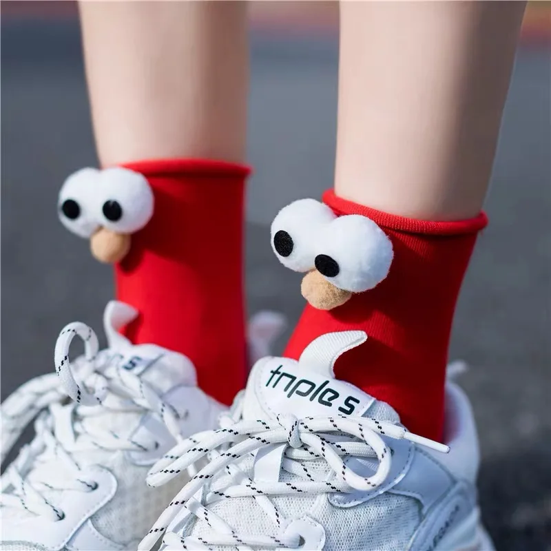 Top Trends: Funny Socks Women's Short Cotton Hot Sale 3D Eyes Designer Fashion Amusing Lovely Harajuku Kawaii Gift Happy Cute Socks Shoppable Styles