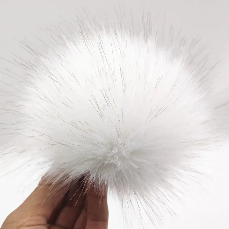 Top Trends: 12cm White DIY Faux Hair Ball Artificial Fur Pompom For Beanies Cap Hot Pom Pom For Bags Shoes Keyring With Metal Button Shoppable Styles