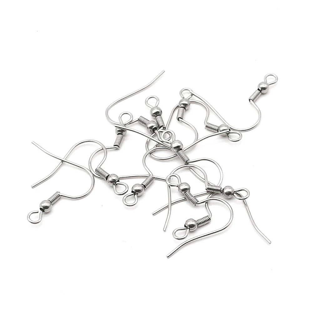 Top Trends: 100pcs / lot(50pairs) Stainless Steel DIY Earring Findings Clasps Hooks Jewelry Making Accessories Earwire Shoppable Styles - Image 3