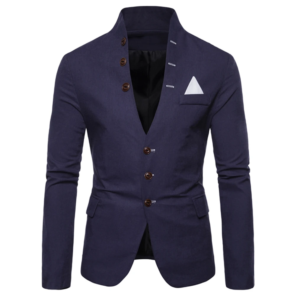 Top Trends: Men Sl-im Fits Social Blazer Spring Autumn Fashion Solid Wedding Dress Jacket Men Casual Business Male Suit Jacket Blazer Gentle Shoppable Styles - Image 5