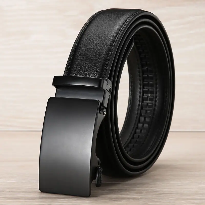 Top Trends: Famous Brand Business Belt Men Top Quality Genuine Luxury Leather Waist Strap Black Male Automatic Buckle Jeans Belts For Men Shoppable Styles - Image 5