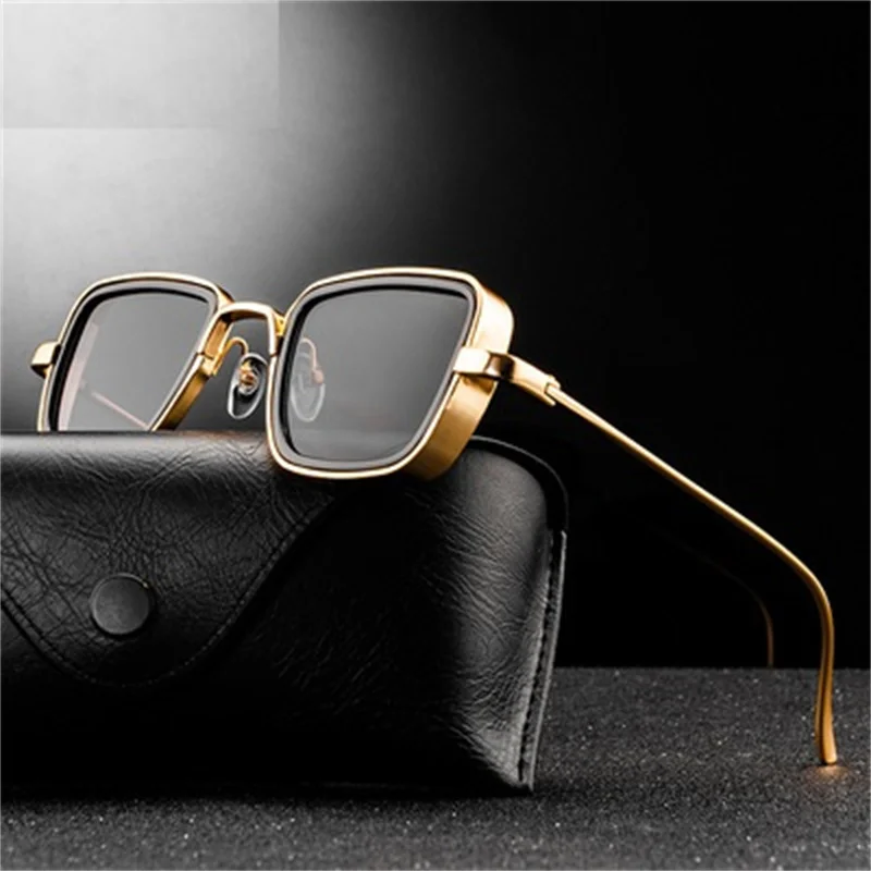 Top Trends: Steampunk Style Square Sunglasses Classic Gothic Men Women Brand Designer Square AlloyFrame Colorful Lens Sun Glasses Shoppable Styles