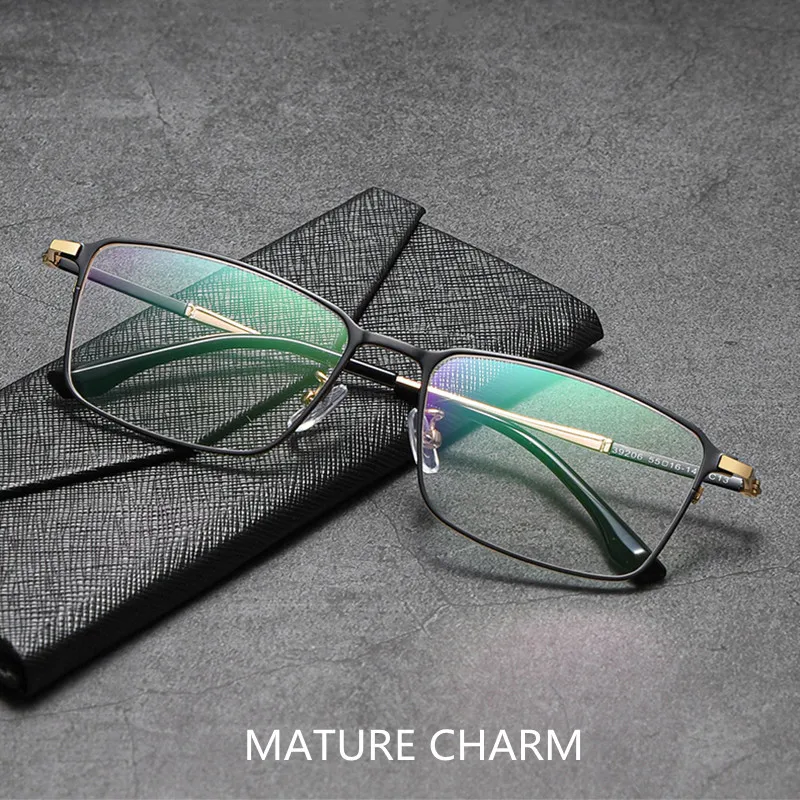 Top Trends: Titanium Alloy Anti Blue Light Reading Glasses For Men Retro Square Computer Gaming Hyperopia Presbyopia With Diopters + 0.5~+ 6.0 Shoppable Styles