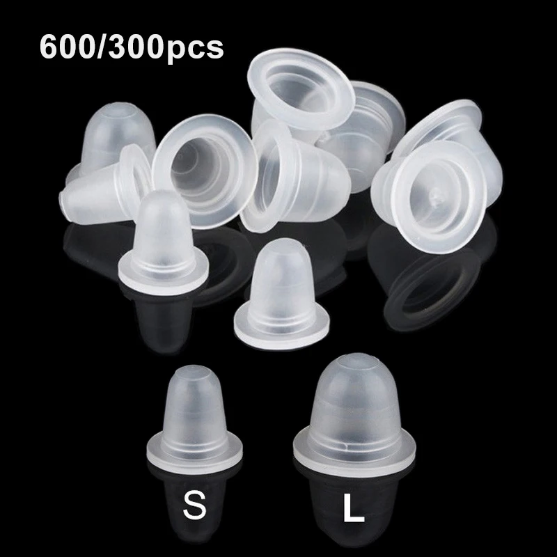 Top Trends: 600 / 300Pcs Small Size Disposable Soft Silicone Tattoo Ink Cup Caps Pigment Holder Container For Tattoo Microblading Shoppable Styles