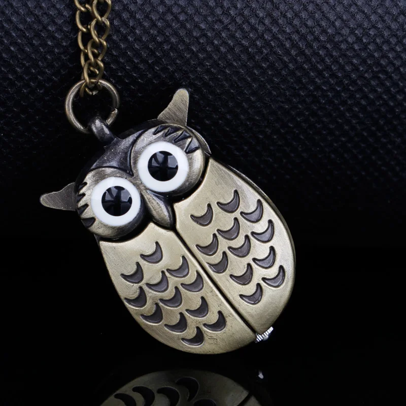 Top Trends: Fun Owl Carved Quartz Pocket Watch Clothing Accessories Pendant Men Women Necklace Chain Gift Shoppable Styles - Image 2