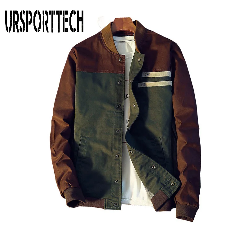 Top Trends: URSPORTTECH Spring New Button Men's Bomber Jacket Male Casual Streetwear Hip Hop Slim Fit Pilot Coat Men Clothing Plus Size 5XL Shoppable Styles