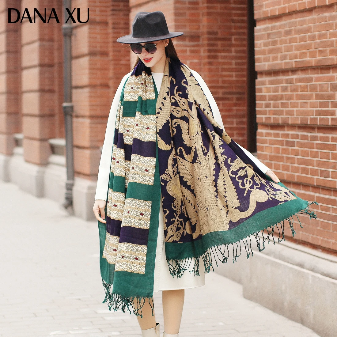 Top Trends: DANA XU Bufanda Mujer Wool Poncho Head Women Lady Warm Shawl Stoles Bandana Scarf Hijab Luxury Brand Pashmina Winter 2021 Shoppable Styles