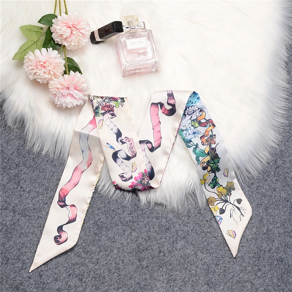 Top Trends: New Tarot Twill 100% Summer Silk Scarf Women Brand Scarf Skinny Hair Bag Scarves Design Wrist Towel Foulard Neckerchief Headband Shoppable Styles - Image 4